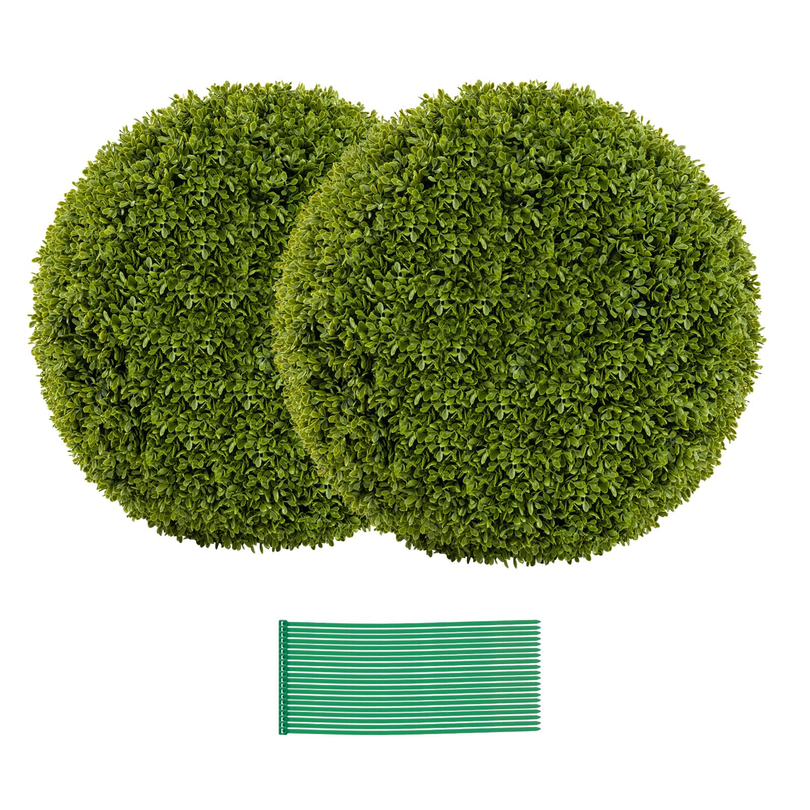 GIANTEX Lot de 2 Boules Décoratives de Plante Artificielle, Plantes Sphériques de 39/50 cm, avec Feuilles Simulées Résistantes au Soleil, Plantes Décoratives pour Balcon, Patio, Maison, Mariage (39 cm
