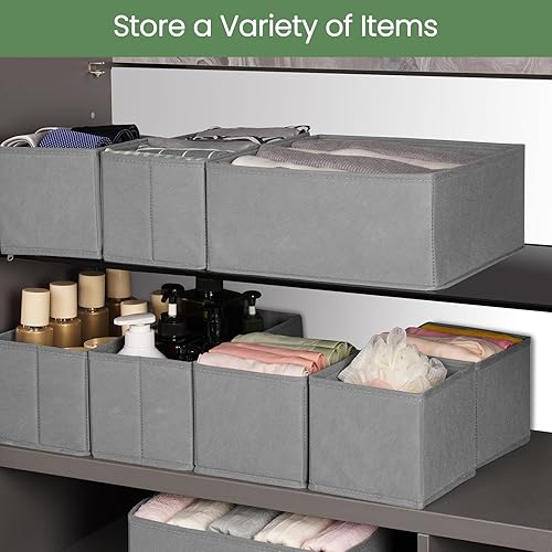 Miniatura 7 de Criusia Organizador de cajones de ropa, paquete de 16 organizadores de cajones de ropa interior, organizadores plegables de armario y divisores de