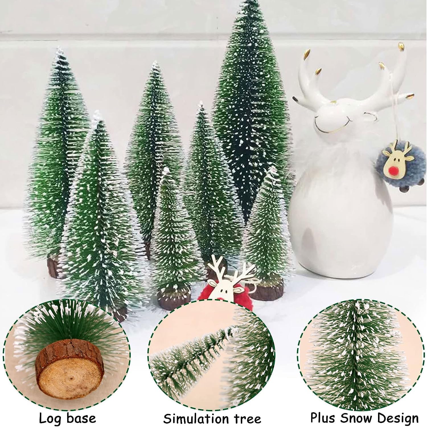 27-teiliges Miniatur-Weihnachtsdeko-Set – Figuren, Bäume & Häuser Für Dioramen & DIY