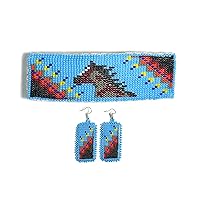 Vista 40 de Pinzas para el cabello con cuentas Colección hecha a mano estilo nativo americano (azul)