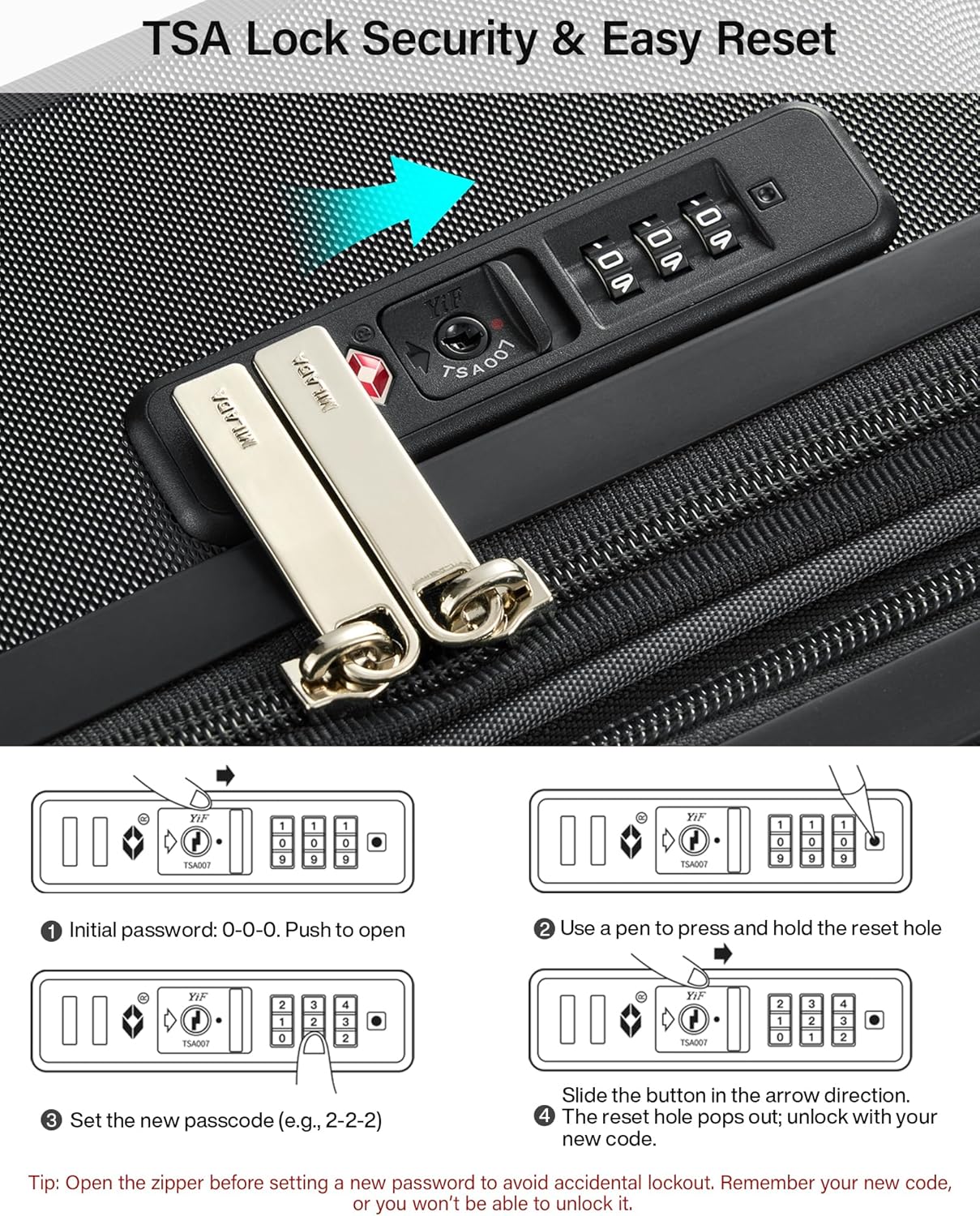 MILADA 20 Inch Expandable Carry On Luggage with Dual 360° Spinner Wheels Airline Approved, Travel Luggage with TSA Lock, Durable PC Shell, Hard Shell Carry On Suitcases for Men Women, Jet Black