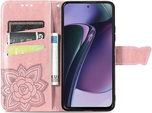 Miniatura 3 de GYHOYA Funda tipo cartera compatible con Moto G Stylus 5G 2023 para mujer, de piel, con función atril magnético y tarjetero, funda protectora para