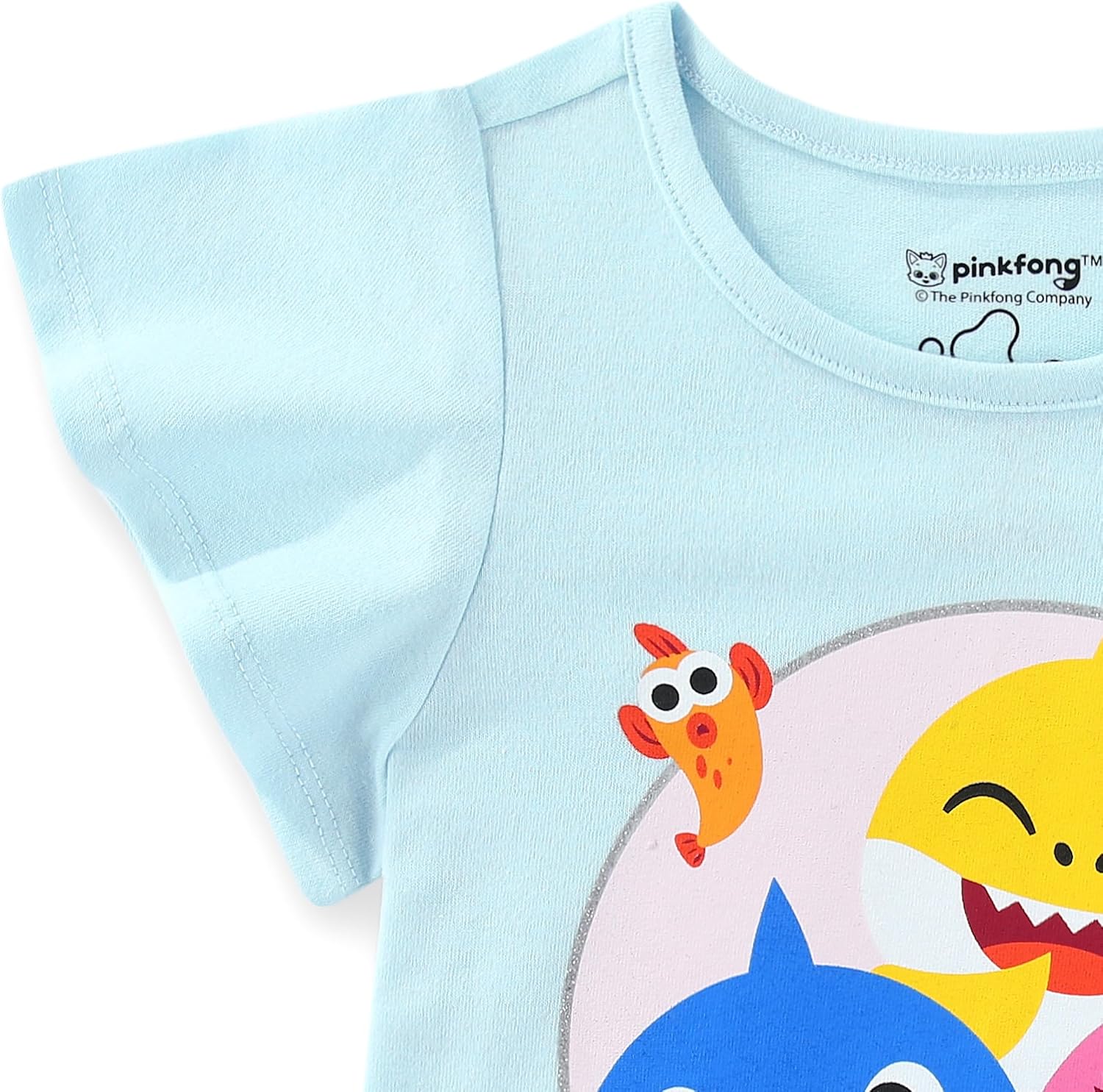 Nickelodeon Baby Shark Girls’ T-Shirt, Tank Top and Short Set for Infant and Toddler – Pink/Blue Or Multicolor/Grey/Blue