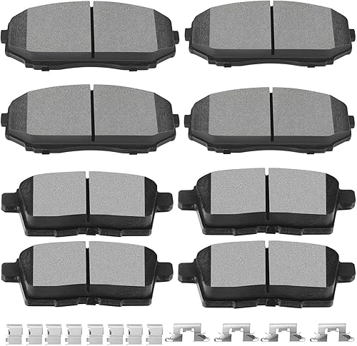SCITOO - Juego de pastillas de freno de cerámica, 8 pastillas de freno para Ford Edge 2007-2010, 2007-2010 para Lincoln MKX, 2007-2012 para Mazda