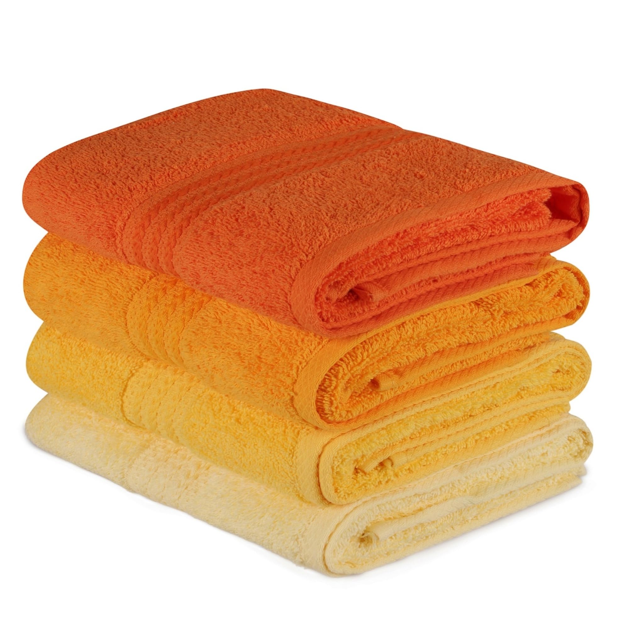 WELL HOME MOBILIARIO & DECORACIÓN Hand Towel Set (4 Piece) Light Yellow, Yellow, Pale Orange and Orange