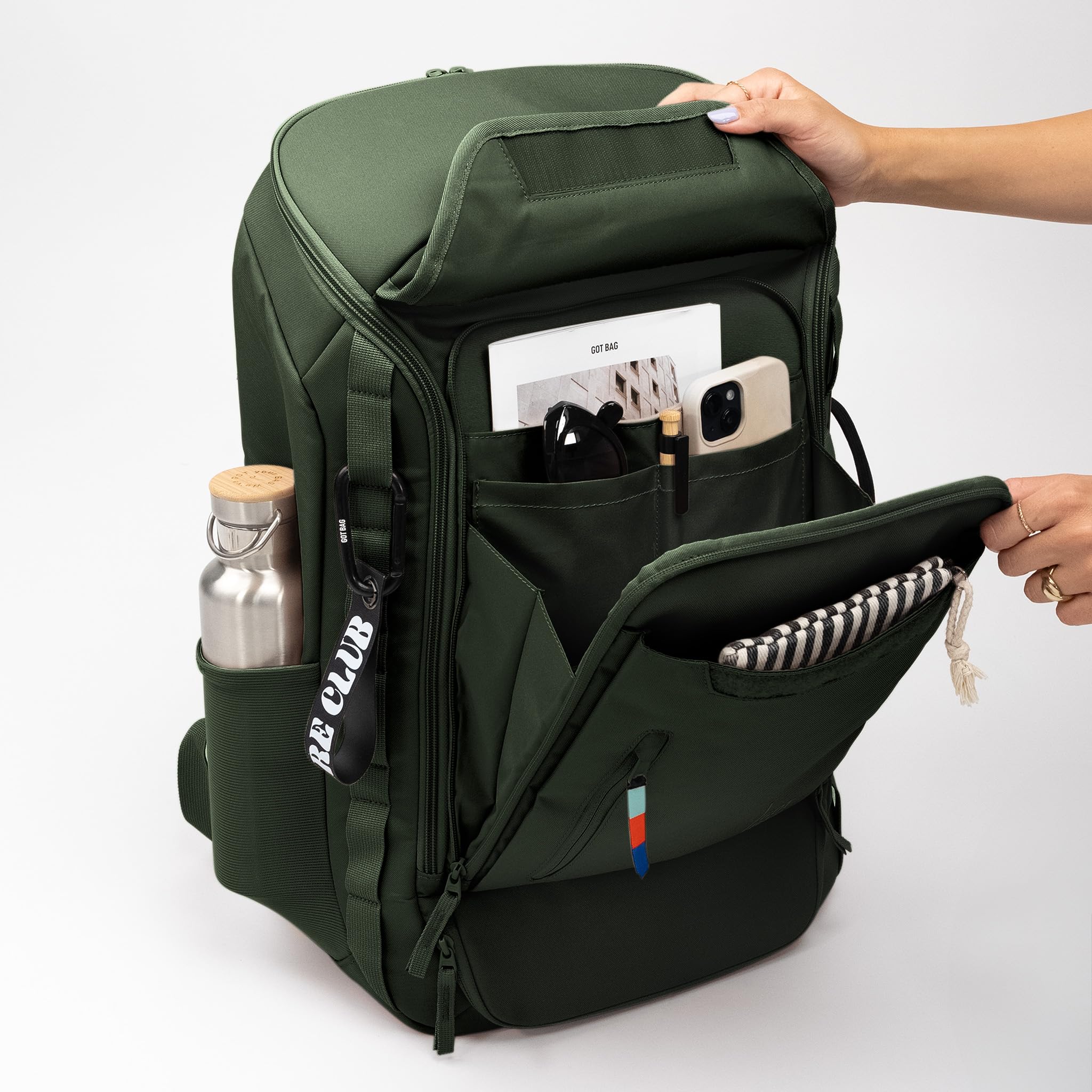 GOT BAG Pro Pack Travel | Wodoodporny Plecak Podrozny | Plecak na Laptopa 16 | Pojemny Plecak Turystyczny 35L (algae)