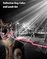 Vista 4 de AUBELL Juego de collar y correa táctico para perro, collares militares K9 reflectantes, ajustables, de servicio pesado, con asa y hebilla de metal