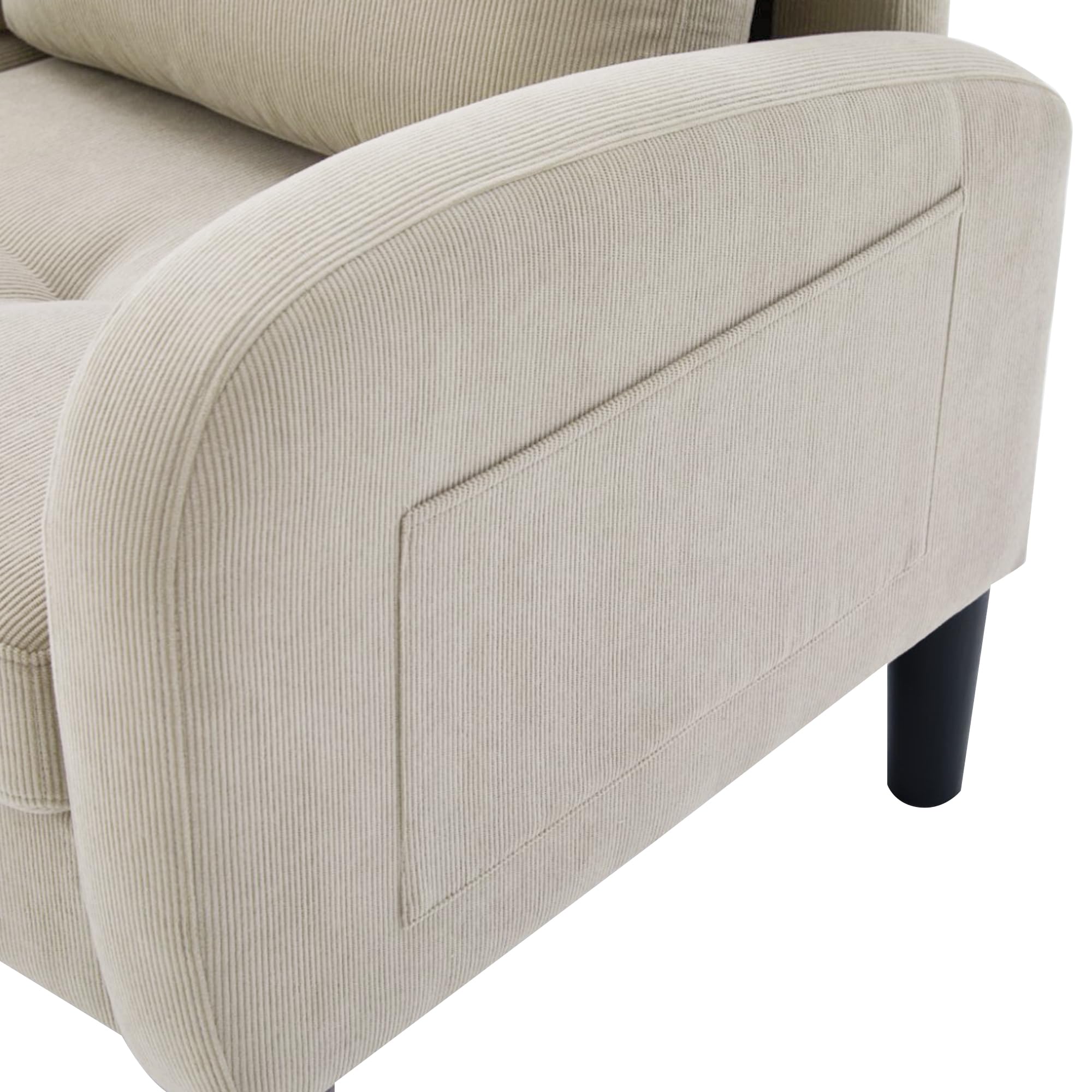 Lexiou 166 x 118 x 77 cm, sofá esquinero en forma de L con chaise longue, sofá de 3 plazas, tejido de cuerda, patas de plástico, diseño modular, ideal para salón, apartamentos y oficinas