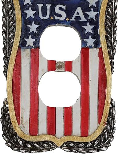 Miniatura 7 de Ebros Gift Juego de 2 placas de pared rústicas patrióticas occidentales con águila calva en la bandera de Estados Unidos vintage, bandera de Estados