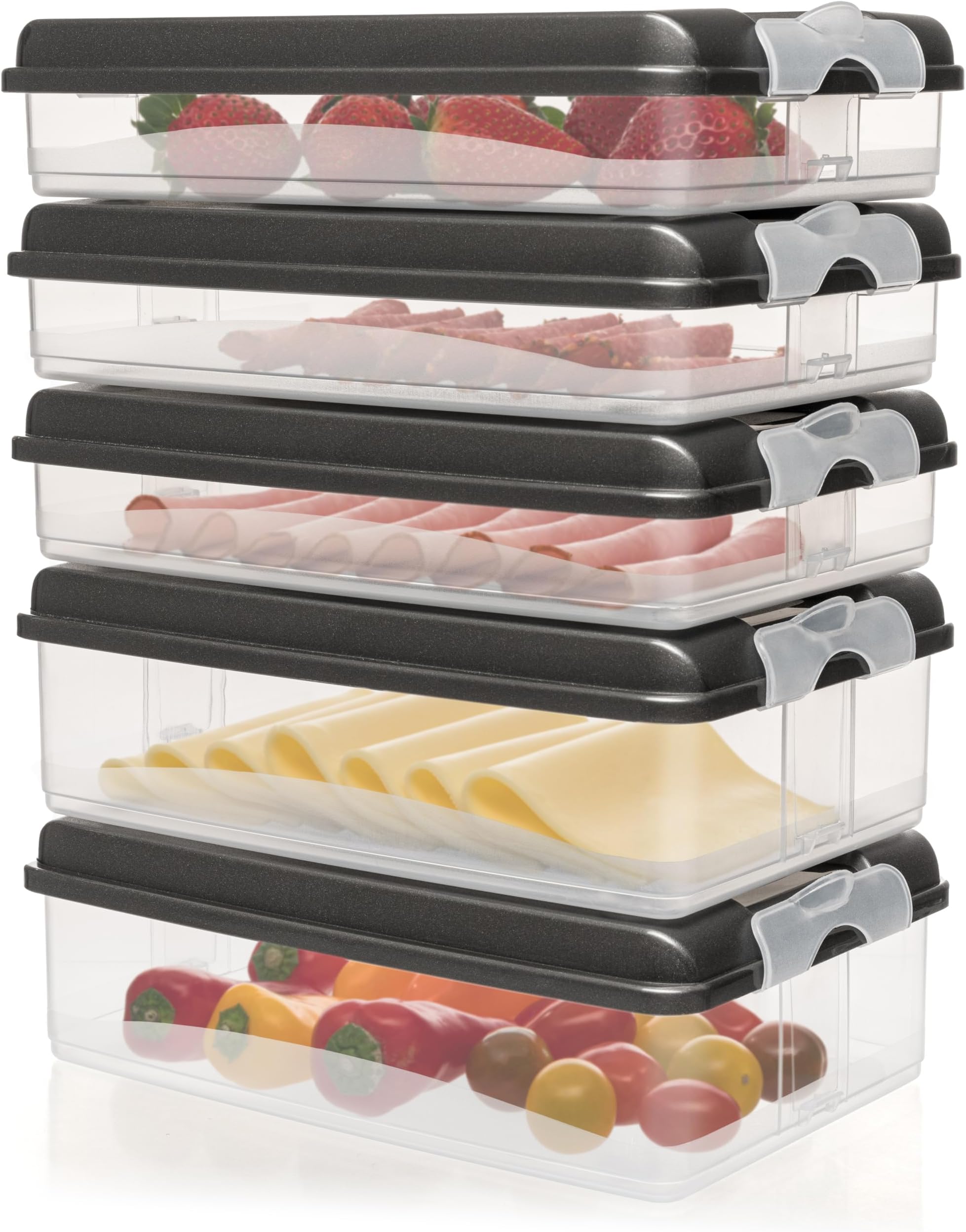 TATAY 4 Cold Cut Food Storage Boxes Coloured Lids Amazon.co.uk