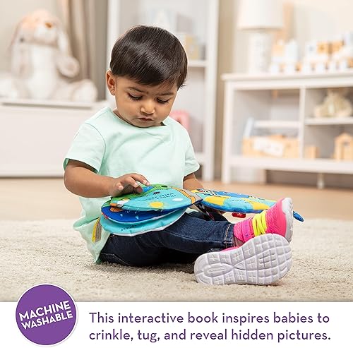 Miniatura 2 de Melissa & Doug K's Kids Itsy-Bitsy Spider - Libro de actividades suave de 8 páginas para bebés y niños pequeños, libro de tela y juguete sensorial