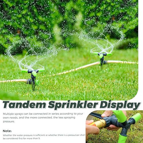 Miniatura 2 de YESTAR Aspersor de agua para aspersores de césped, cabezal giratorio de 360 grados, mini rociadores de jardín para áreas pequeñas (paquete de 2