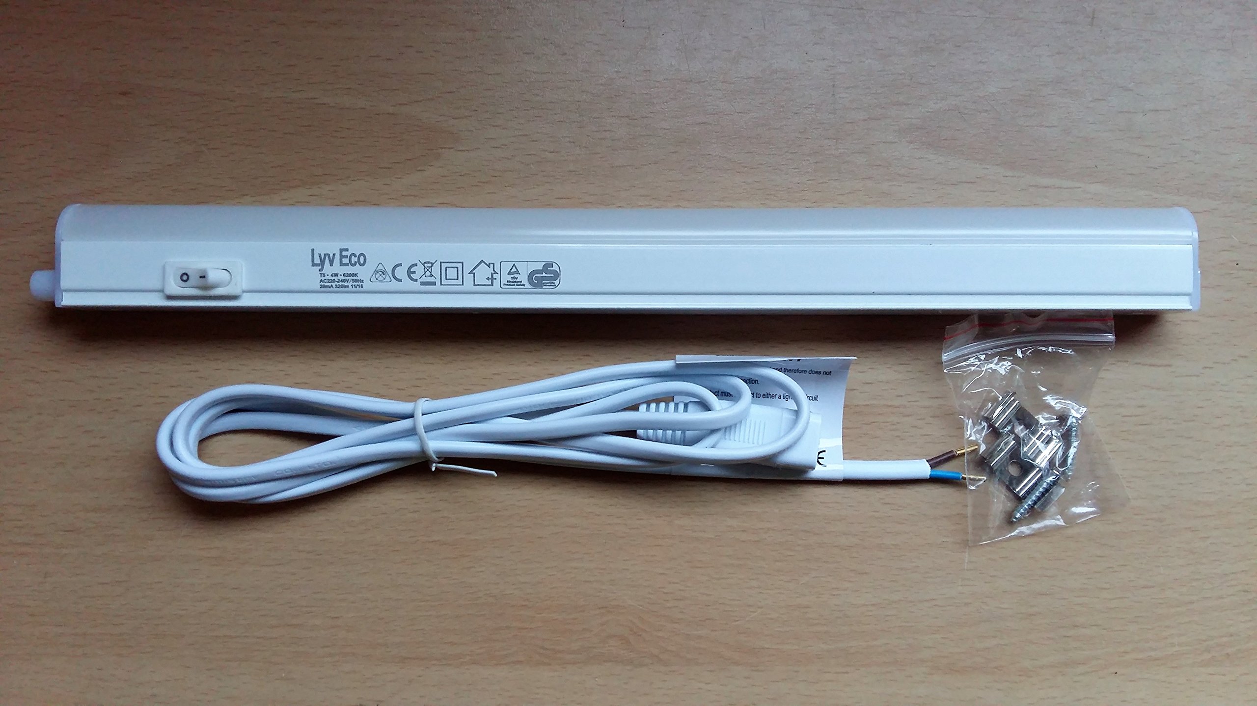 LED T5 4W Light Fitting Linkable Lead 6200K