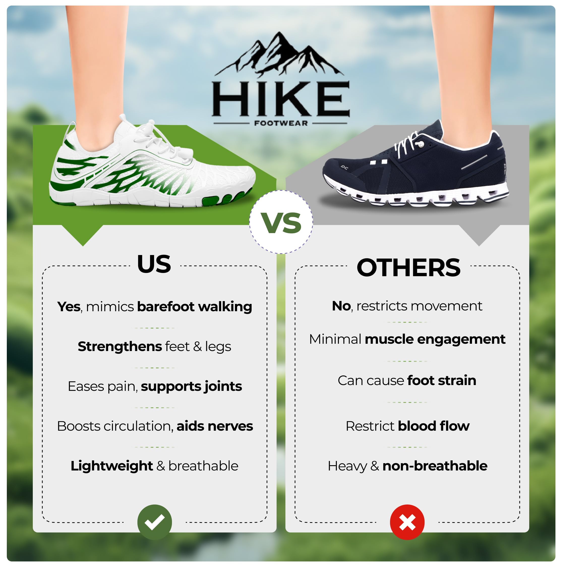 HF Signature Healthy & Non-Slip Breathable Barefoot Shoes, Flexible Lightweight Daily Wear Walking Shoes Unisex