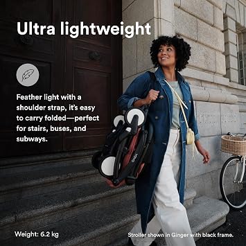 Stokke YOYO3 Stroller from 6 Months - Includes White Frame/Air France Blue Seat Cushion + Canopy - Folds in & Out in a Flash - Light & Compact - Carry-On Compatible