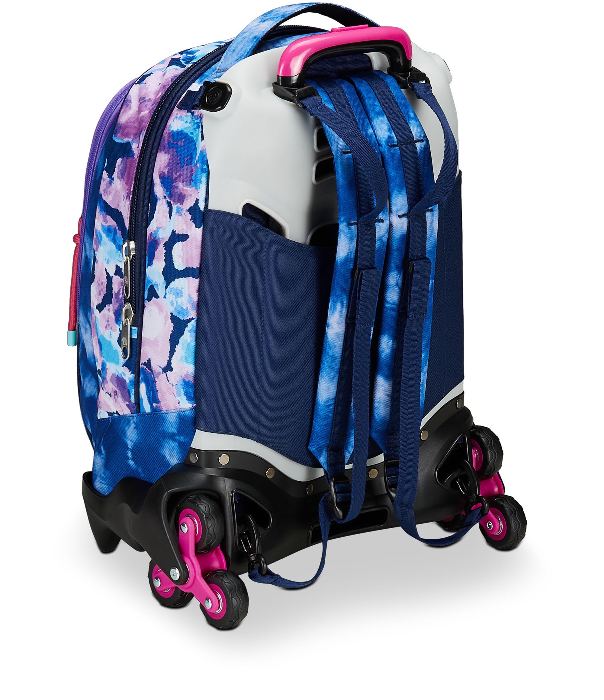 Seven Zaino Trolley Scuola Elementare Bambina 3 ruote, Zaino Sganciabile, Doppio Uso, Spallacci a Scomparsa, viola rosa