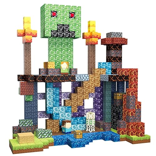 160 PCS Bloques Magnéticos Juguetes de Construcción, Juego de Bloques Magnéticos 3D para Niños de 3+, Regalos de Navidad Cumpleaños Juguetes de Construcción Educativos STEM