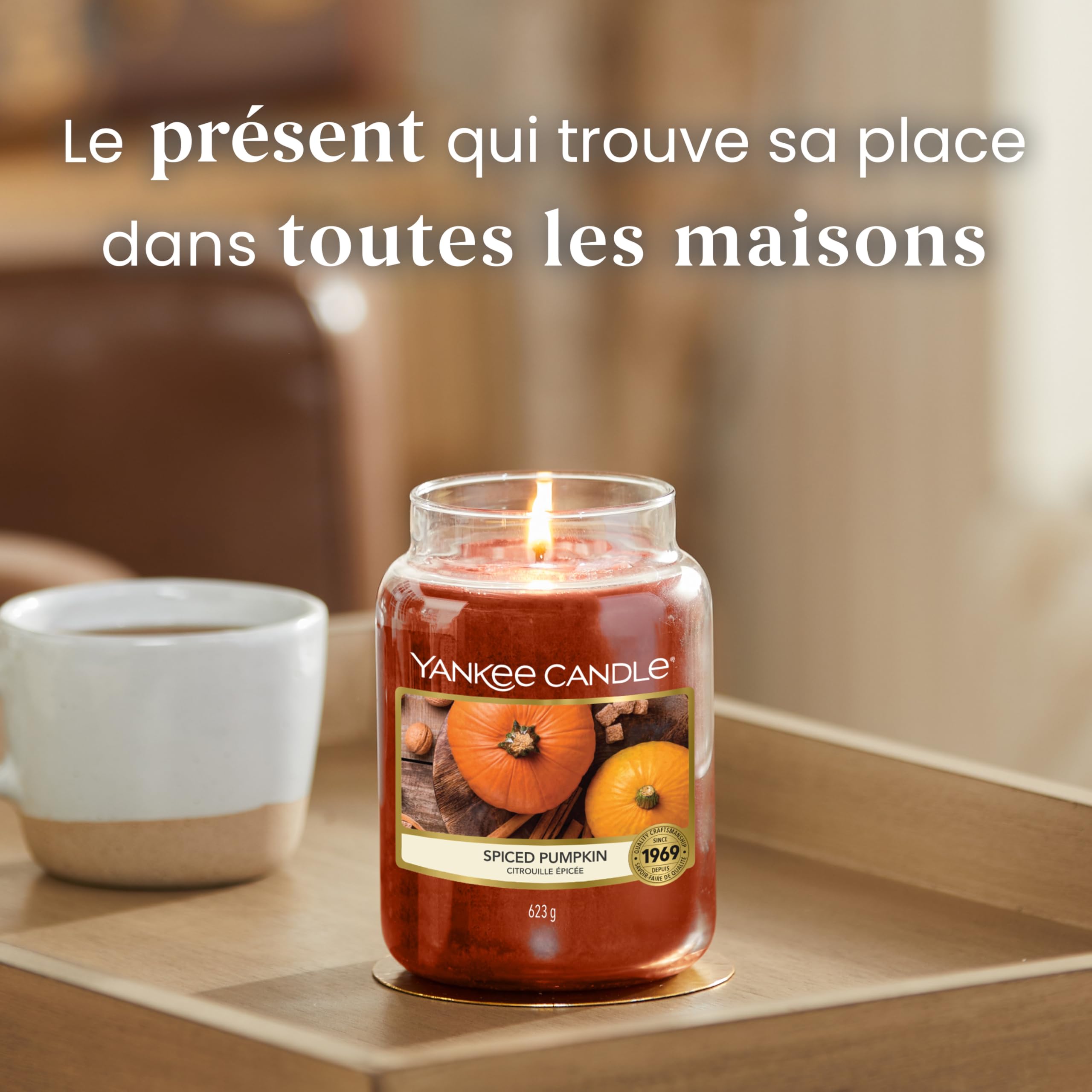 Yankee Candle Bougie parfumée | Grande jarre Citrouille Épicée | Bougies à longue durée : jusqu'à 150 heures | Cadeaux parfaits pour femmes