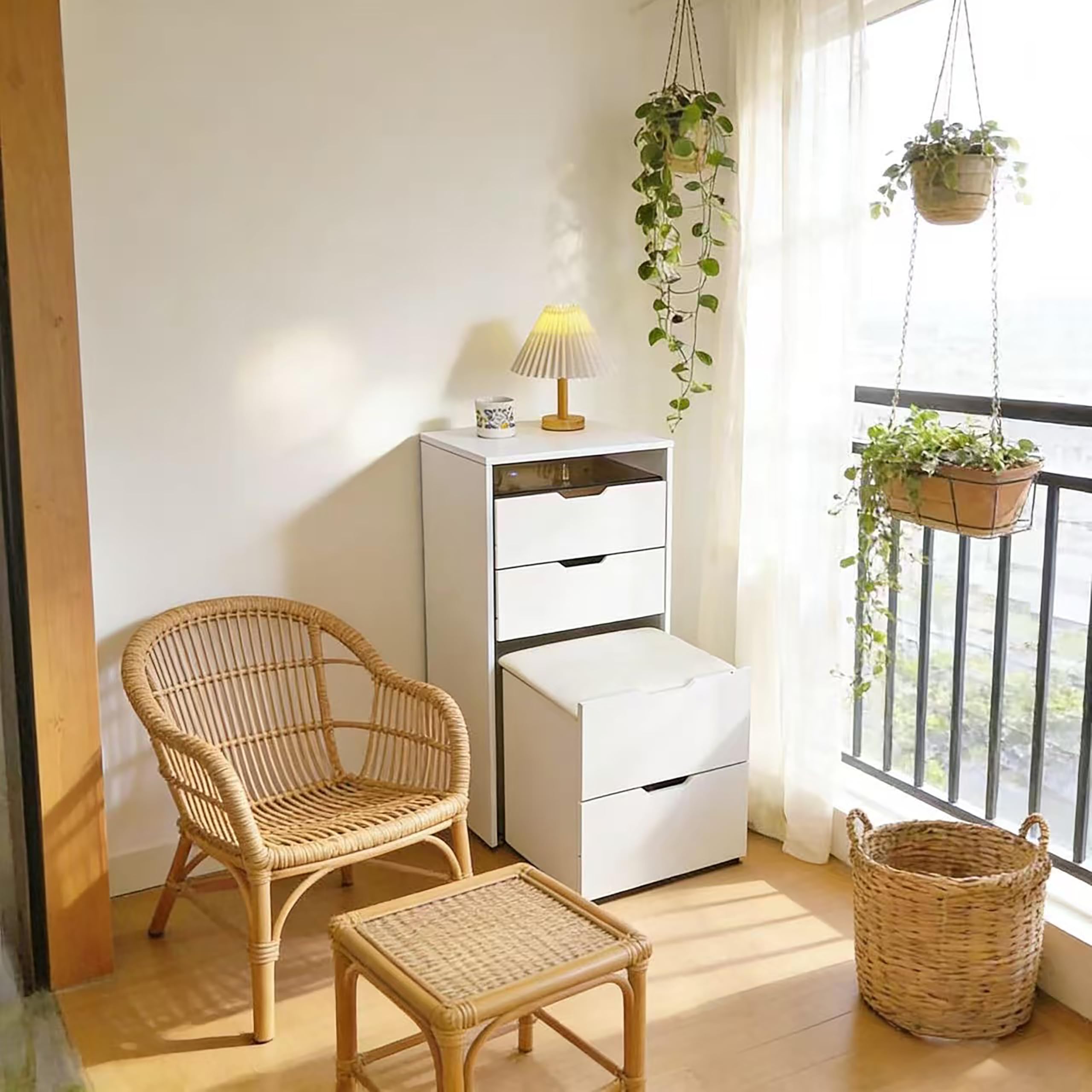 Amazon｜ドレッサー コンパクト スツール付き 60CM おしゃれ 大容量