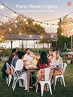 Vista 7 de addlon Tira de luces LED de 25 pies, resistente al agua con 8+1 bombillas LED inastillables (no solar), luz de patio, conectable y resistente al