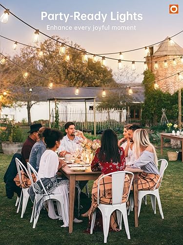 Miniatura 7 de addlon Tira de luces LED de 25 pies, resistente al agua con 8+1 bombillas LED inastillables (no solar), luz de patio, conectable y resistente al