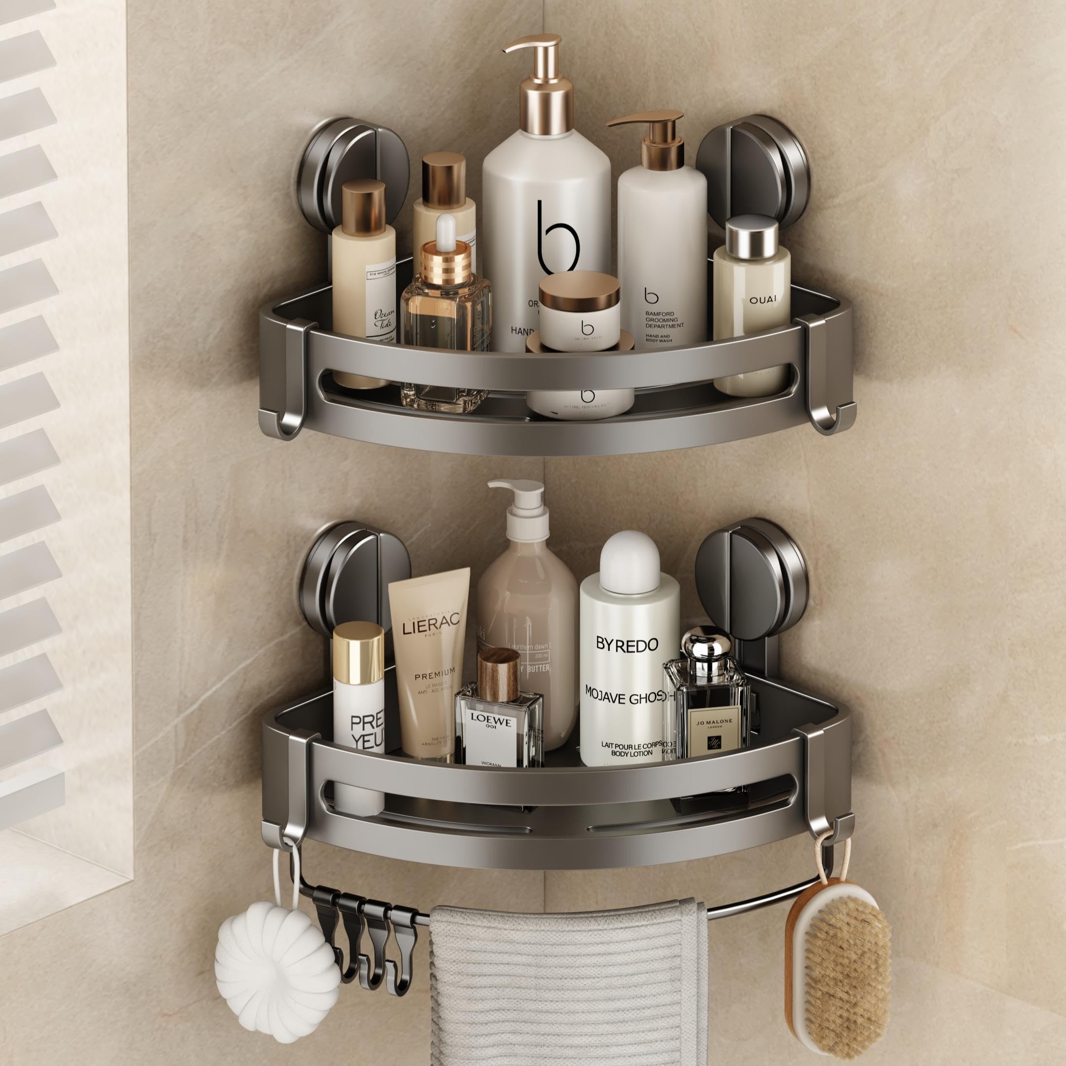Photo 1 of VOLPONE Corner Shower Caddy, Gray