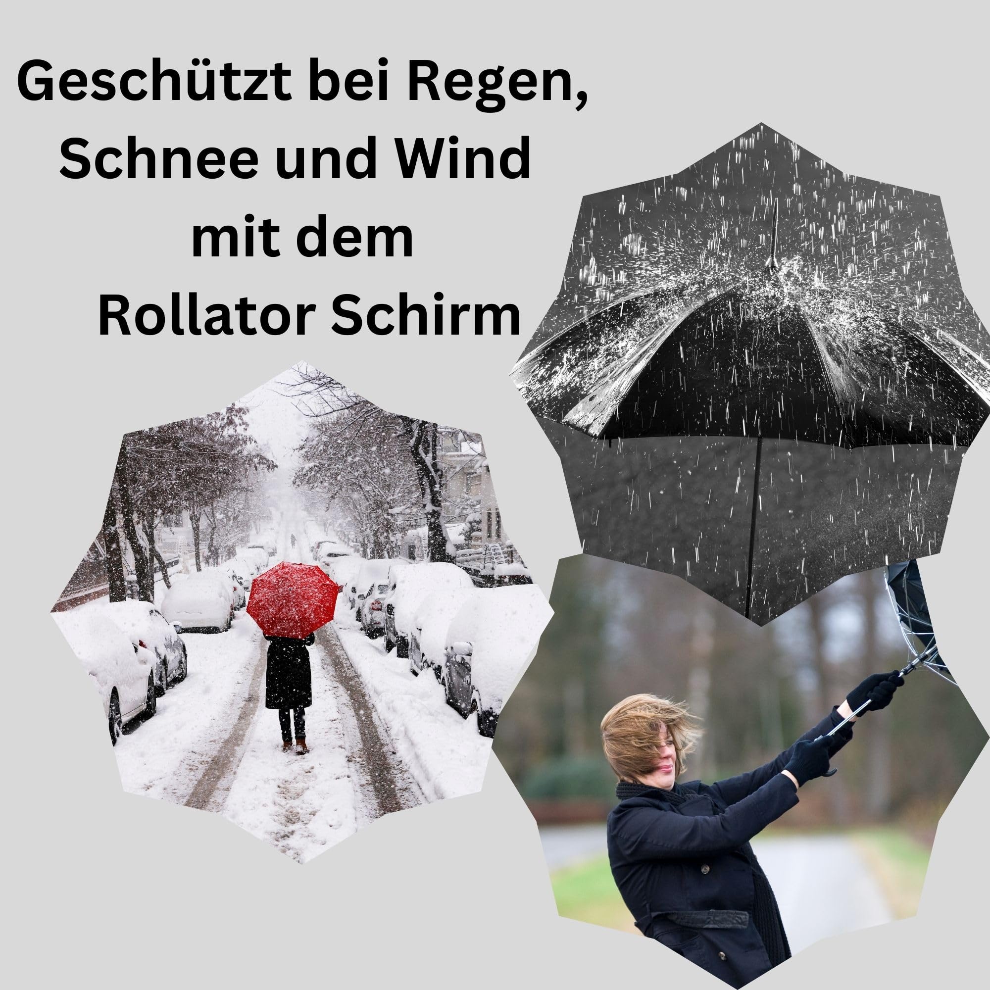MPB Pieper - Paraguas universal con soporte y funda para sombrilla 99: la más alta calidad, fabricada en Alemania para lluvia, sol, viento, UV + Olanmarp banda con rayas