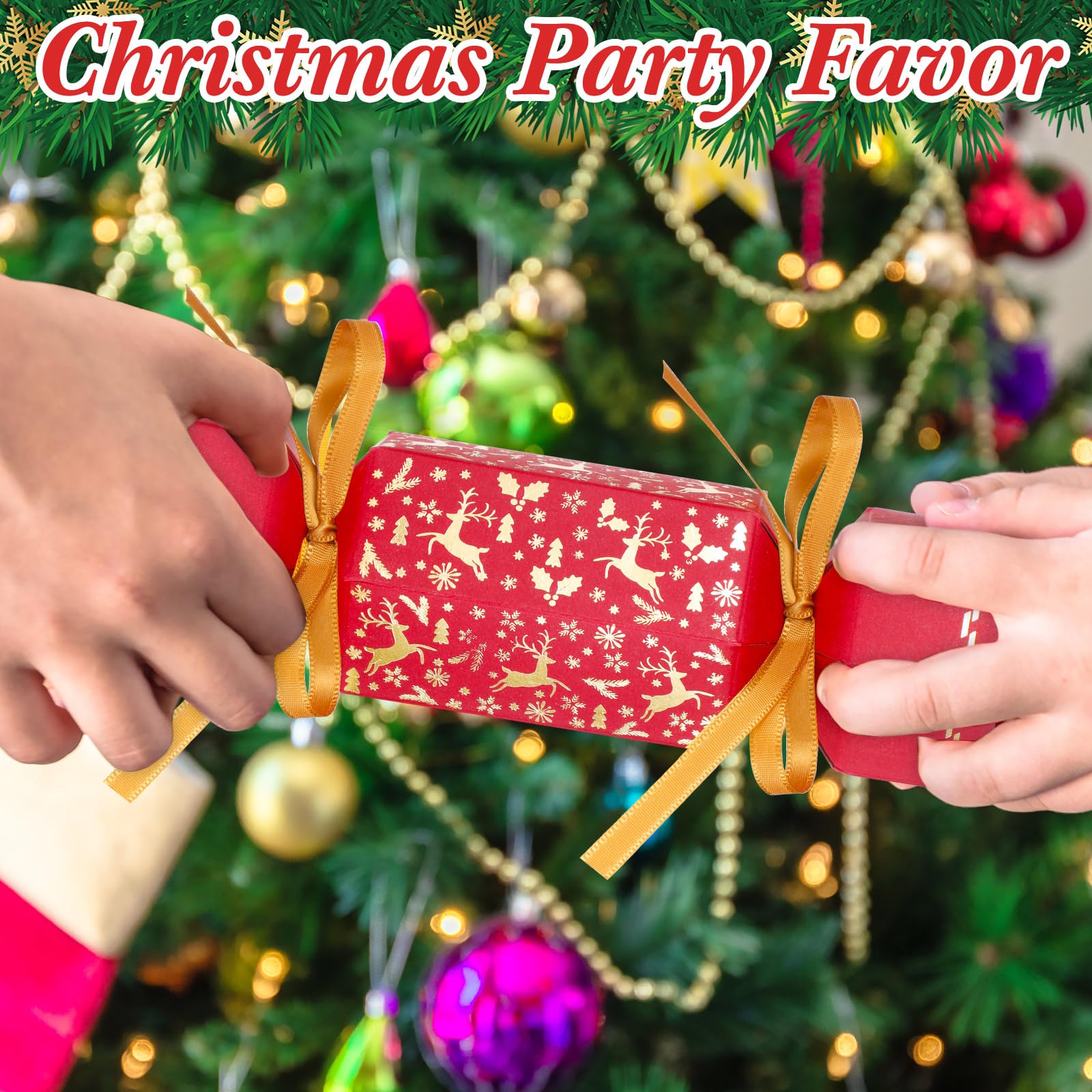 Faccito Knallbonbons für Weihnachten, 60 Stück, ohne Schnappverschluss, Weihnachtsfeier, Tischgeschenke, DIY, Weihnachtsfeier, Knallbonbons, Süßigkeiten-Boxen für Feiertagsbedarf, Abendessen