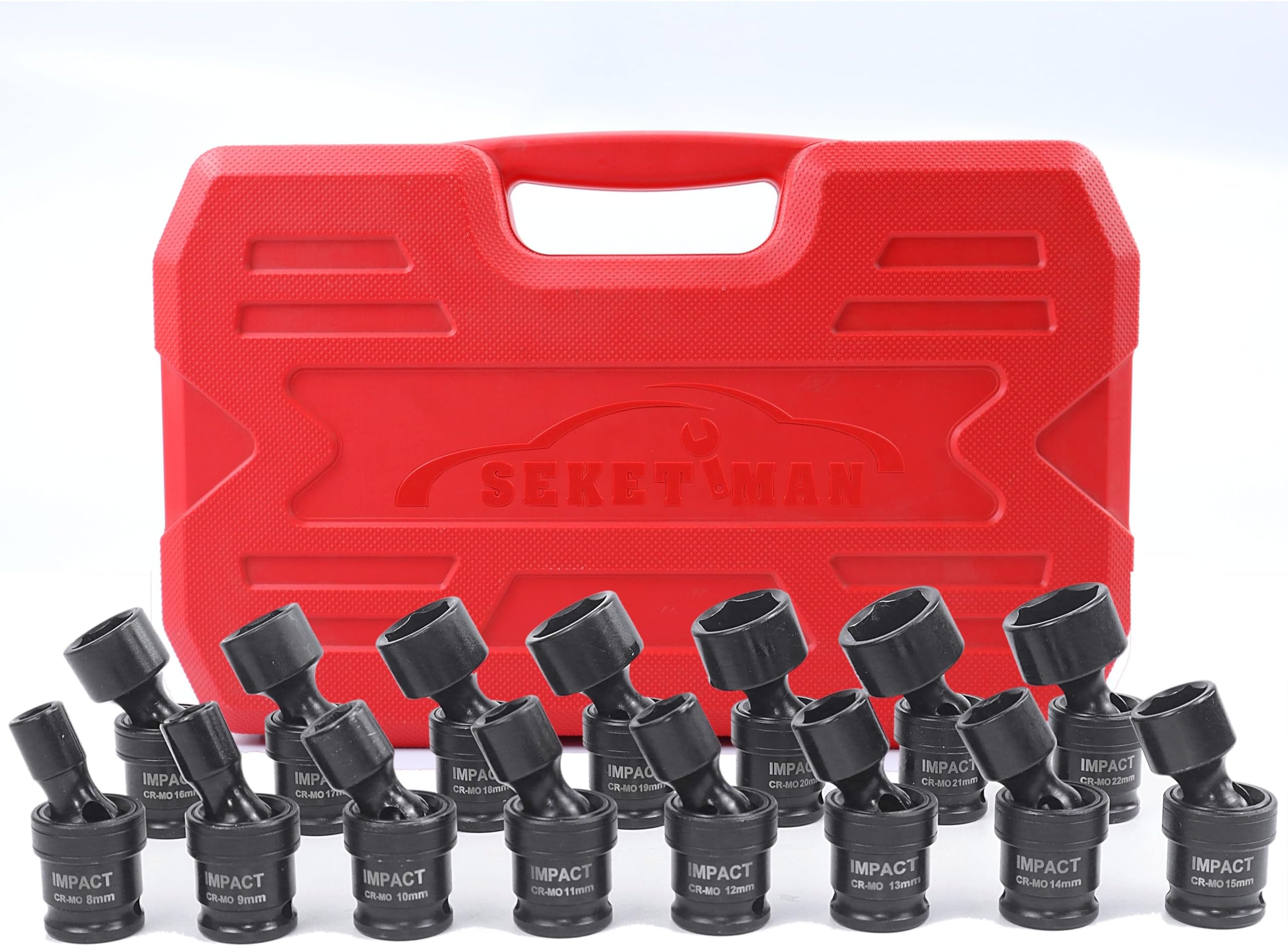 GEARWRENCH 10 Pc. 1/2" Drive 6 Point Standard XCore Pinless Universal Impact Metric