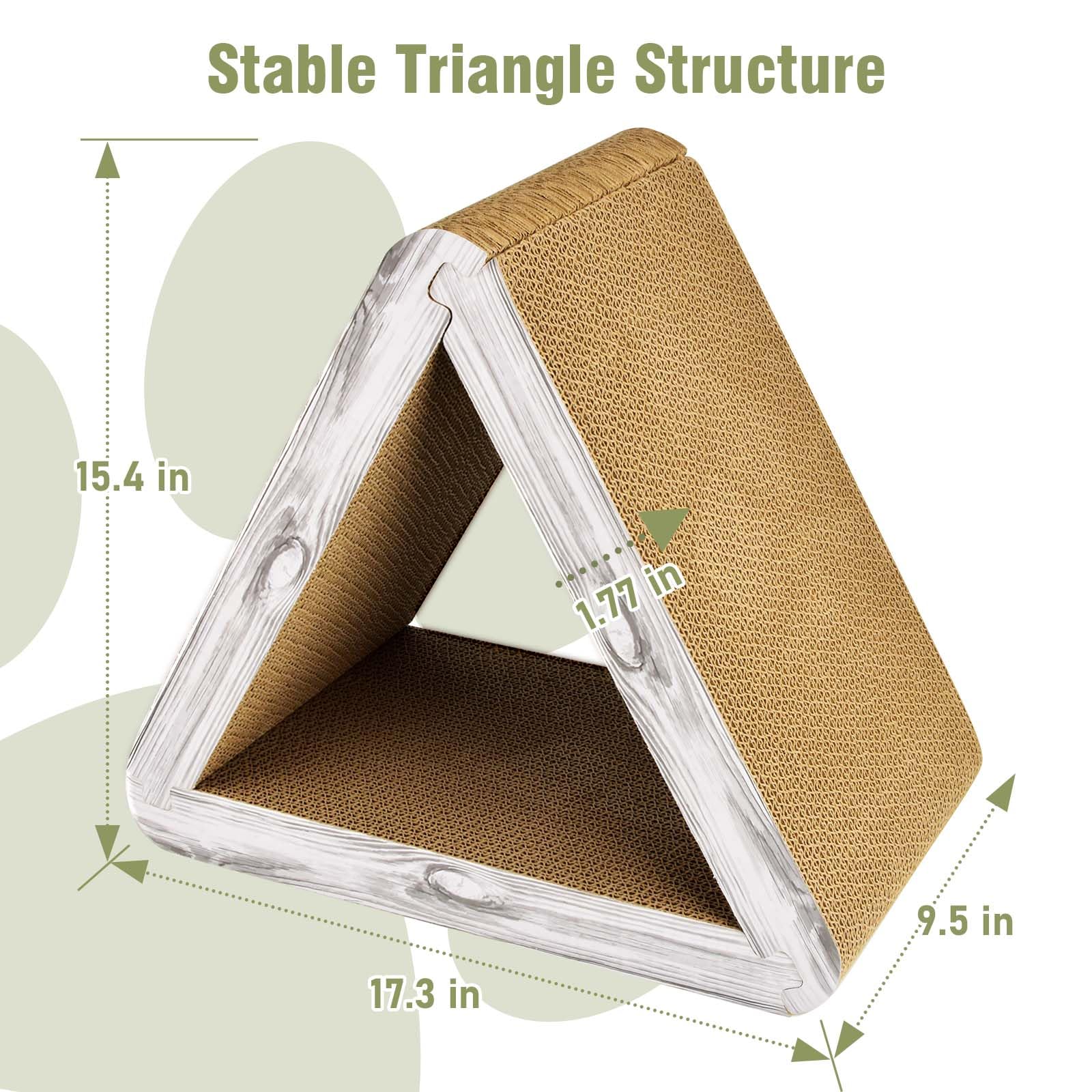 AccEncyc Rascador triangular para gatos, plegable, 6 lados utilizables, tabla rascadora vertical para gatos, rampa de túnel para gatos, juguete para casa de gato, rascador de cartón para gatos y