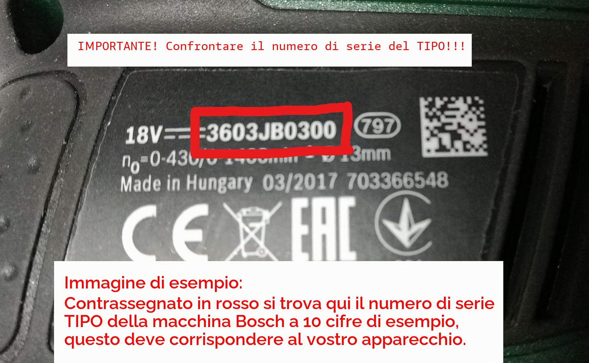 BOSCH Motore a corrente continua 18V per GSR 18 VE-2-LI - GSB 18VE-2-LI -1607022609
