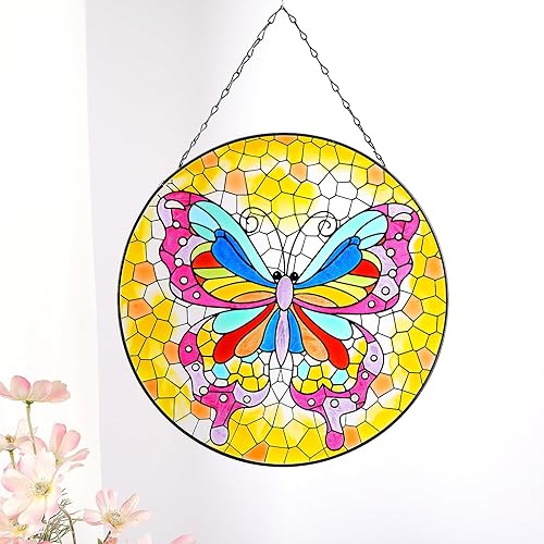 Miniatura 3 de Mariposa para colgar en la ventana, mosaico, mariposa, atrapasoles para ventana interior, paneles de vidrio, decoración artística, regalos para