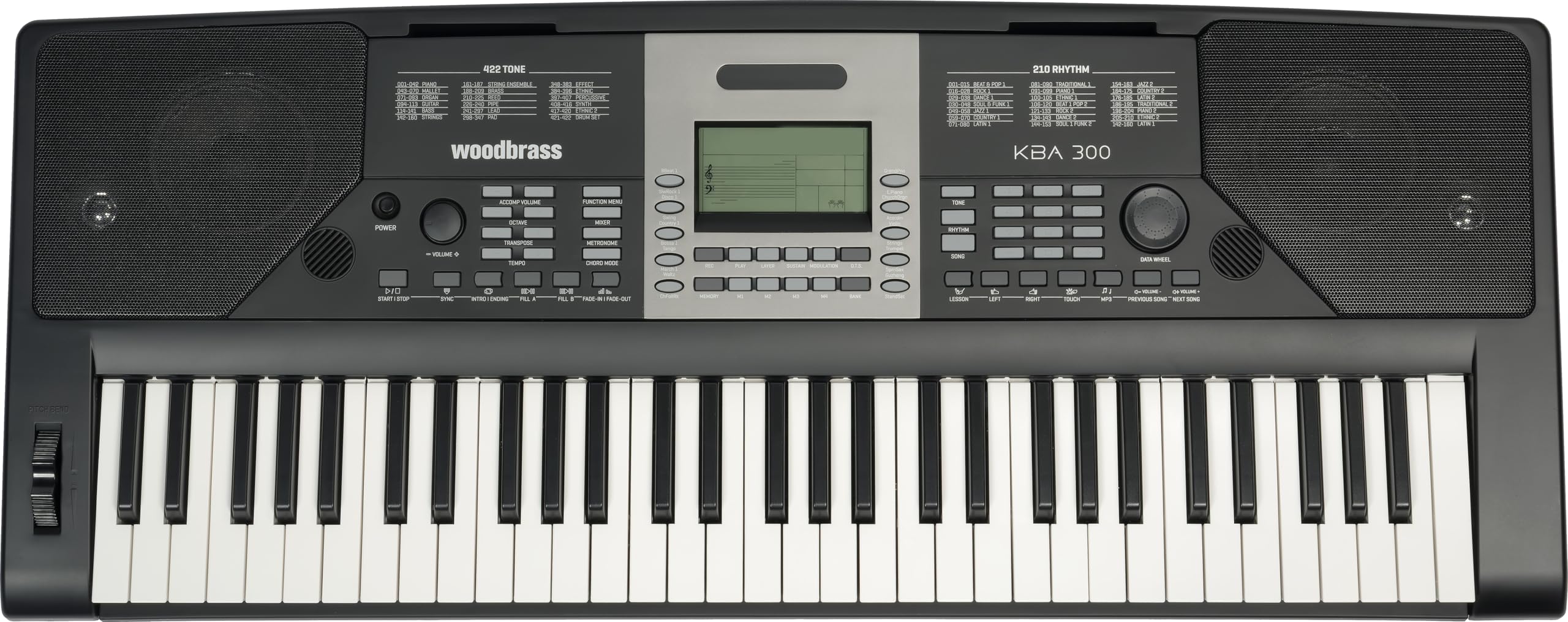 Woodbrass KBA300 - Teclado para principiantes, divertido, accesible con modo de aprendizaje interactivo, ideal para el jugador de teclado aficionado: perfecto para aprender y crear