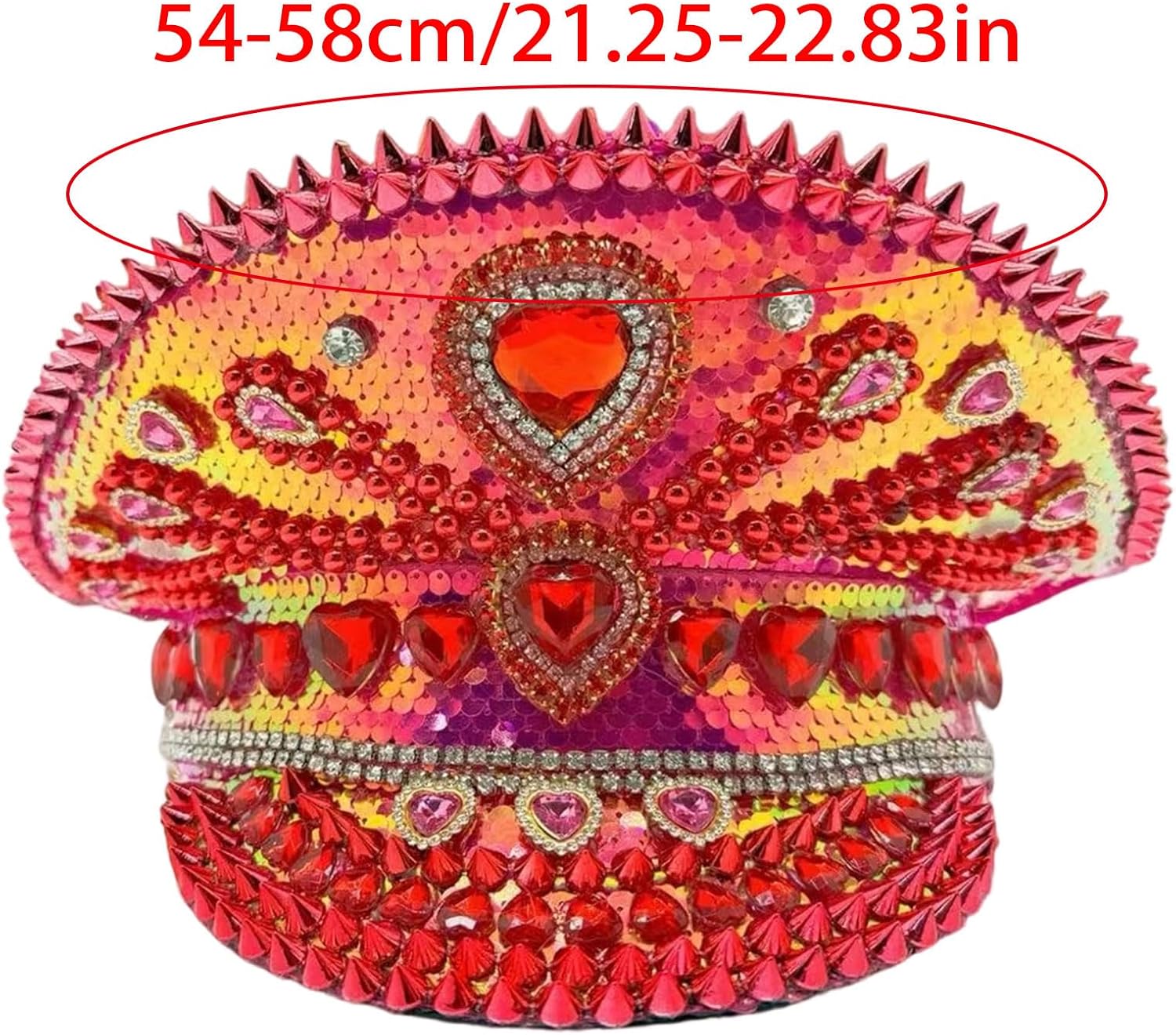 Stylish Heart Rhinestones Embellished Bucket Hat for Elegant Occasion Comfortable Polyester Fabric Ideal for Wear and Travel Costume Hat Multicolor