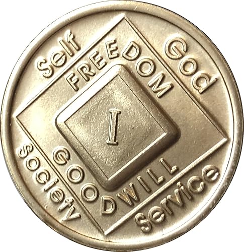 Miniatura 9 de Chip de bronce oficial de Narcotics Anonymous de 1 año NA Medallion