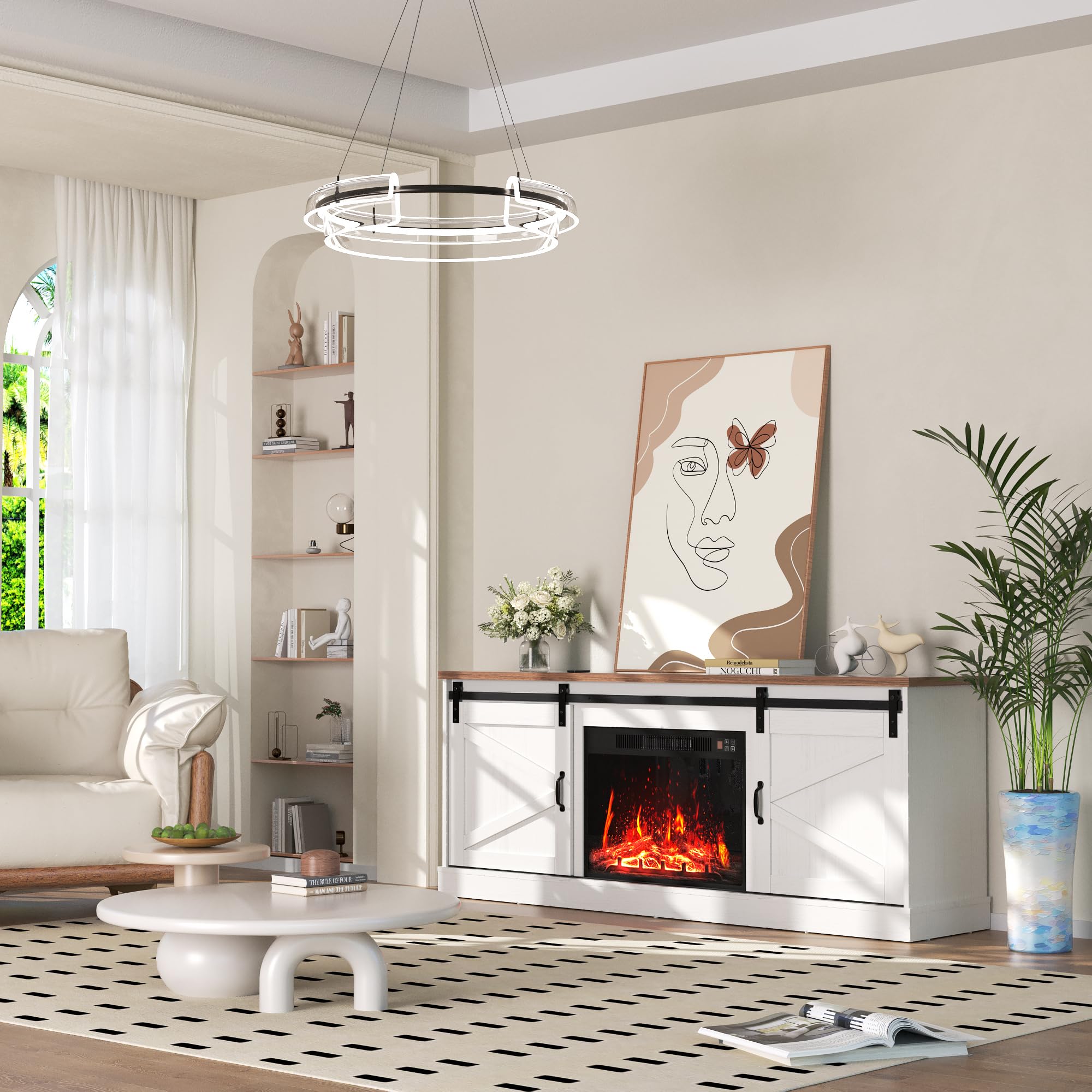 Gotland Fireplace TV Stand for TV up to 80