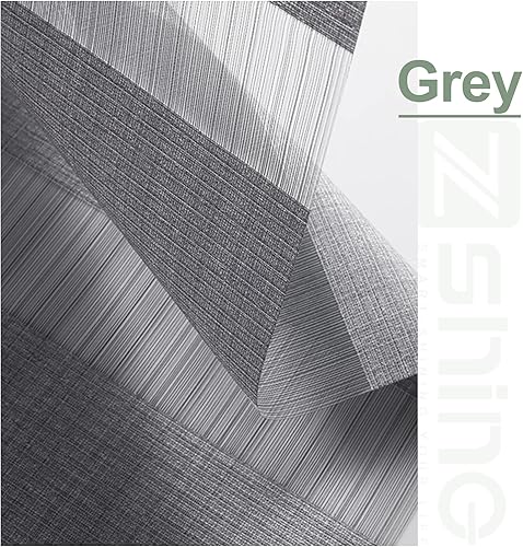 Miniatura 8 de ZSHINE Persianas motorizadas de cebra compatibles con Alexa de ancho (23 a 95 pulgadas), persianas de doble capa inalámbricas, horizontal, tamaño