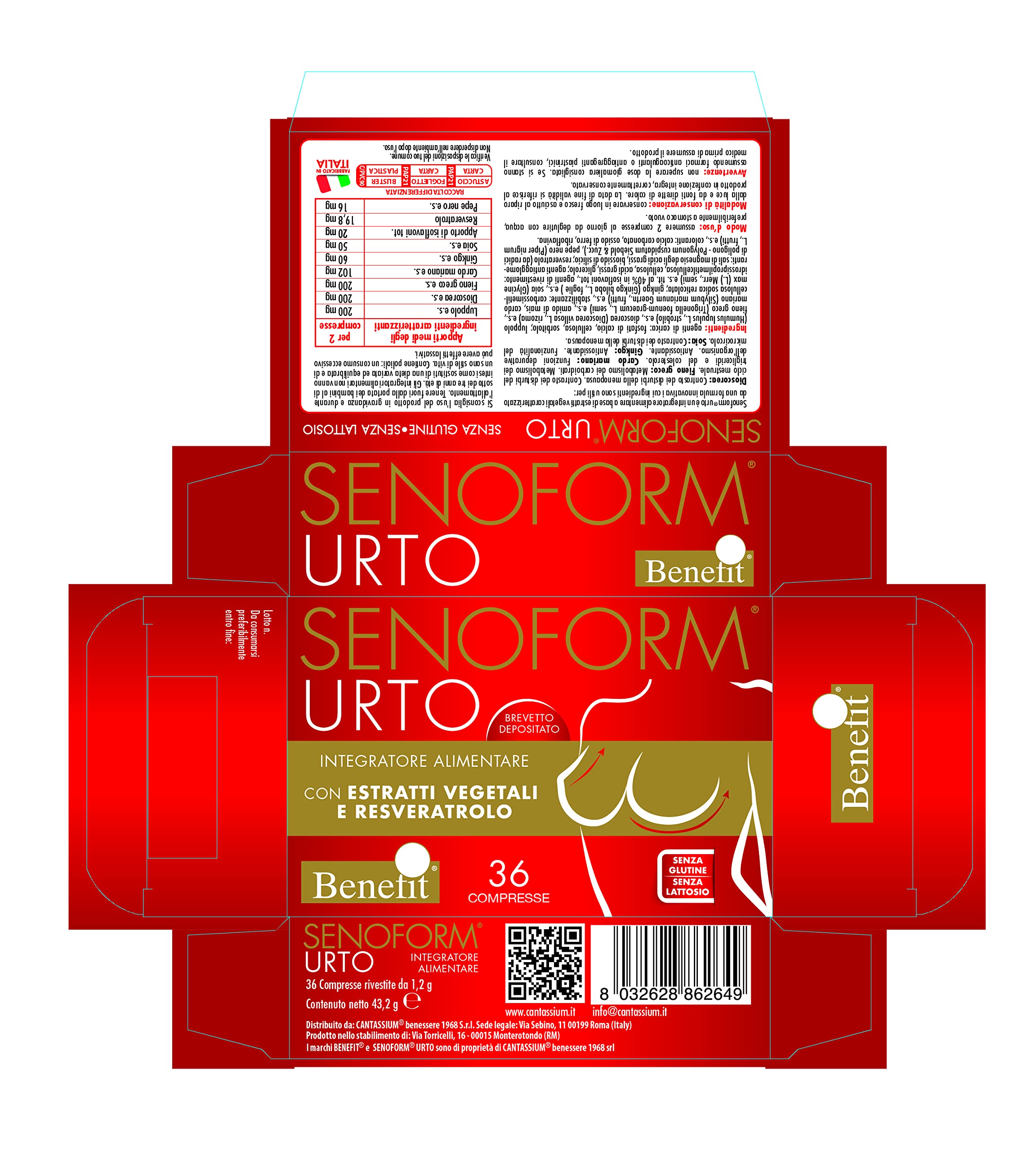 BENEFIT SENOFORM URTO INTEGRATORE ALIMENTARE rassodante seno 36 compresse