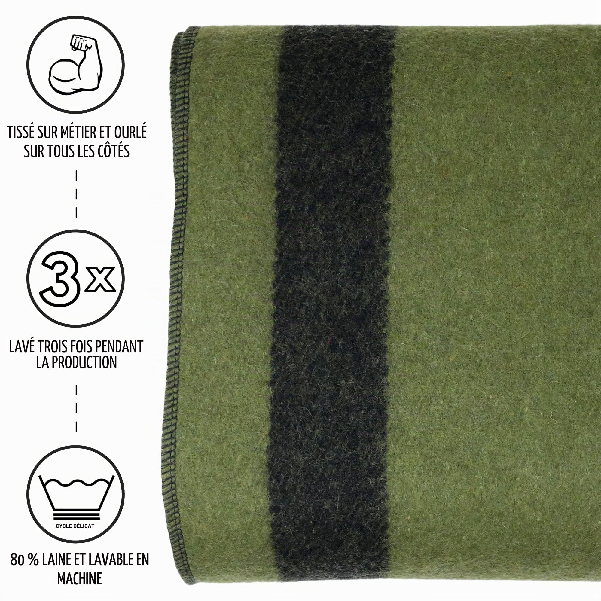Arcturus Rainier Couverture en Laine Chaude, Lourde, Lavable, 2 kg, idéale pour Le Camping, l'extérieur, Trousses de Survie et d'urgence (4 cèdres)