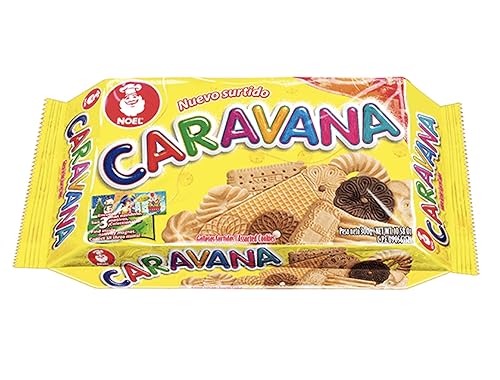 Galletas CARAVANA Surtidas Noel 7.05 oz Galletas tradicionales colombianas de mantequilla de Navidad sabores surtidos Importadas de Colombia