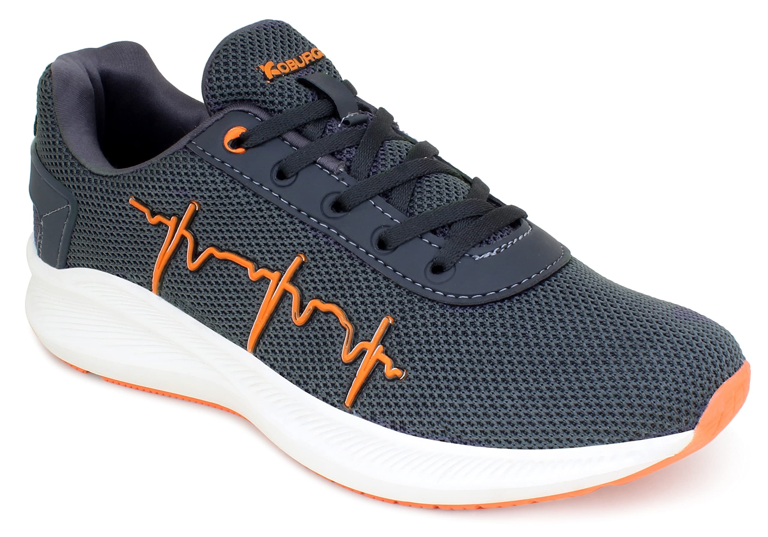 KOBURG Sidus Mens Sport Shoes | Memory Foam Technology | Stylish Sports Shoes for Men | Superior Arch Support Dark Grey Orange (B0B77GX69F) Amazon Price History, Amazon Price Tracker
