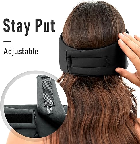 Miniatura 4 de Máscara para dormir de seda real, máscara de ojos 100% opaca, máscara de dormir ajustable para dormir de lado, venda refrescante para hombres y