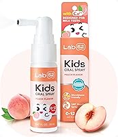 LAB52 Kids Oral Spray: Fluoride-Free Toddler Toothpaste Helper, Xylitol Peach Flavor for Newborns to Preschoolers - Fresh Breath & Cavity Protection