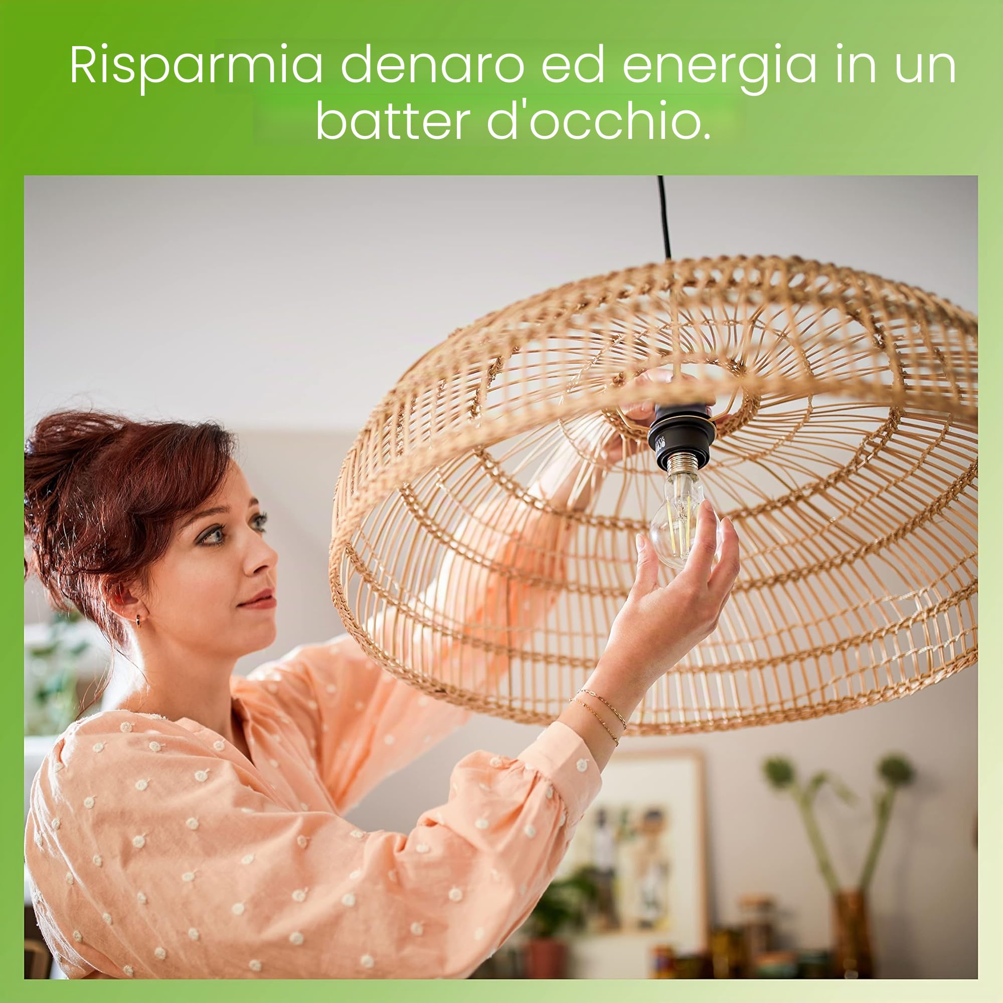 PHILIPS LED Lampadina, Globo, Flame, 6.5W-20WW, Dimmerabile, E27, 1 pezzo