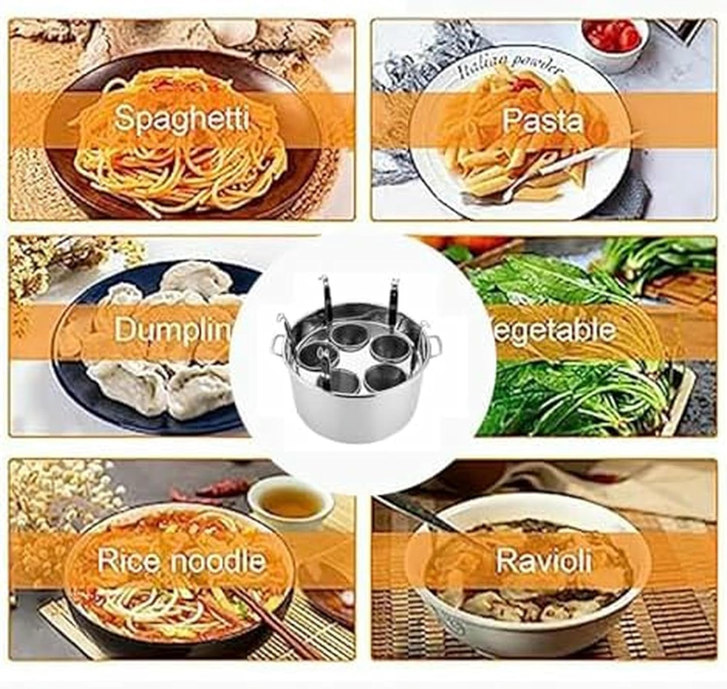 Multifunctional Pot For Soup With Strainer, Tool For Cooking The Pasta With Baskets For Strainer, Set Of Inserts For A Cocpasta With 3/4/5 Holes, Round Colander Basket, Utensils ~/