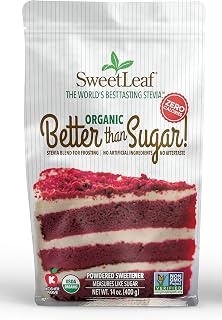 SweetLeaf Organic Better Than Sugar Sweetener - Sugar Substitute with Stevia & Erythritol, Use for Frosting, Baking, or Coffee, Natural Powdered Sugar Alternative, Keto Friendly, Zero Calorie - 14 Oz