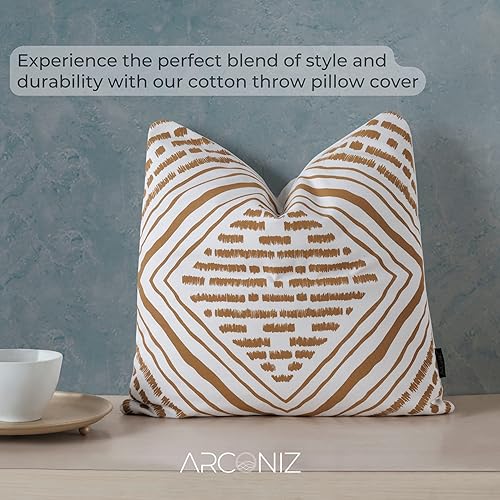 Miniatura 8 de Juego de 2 fundas de almohada de algodón de diseño bohemio de 18 x 18 pulgadas, decoración moderna de granja y bohemio para sala de estar,