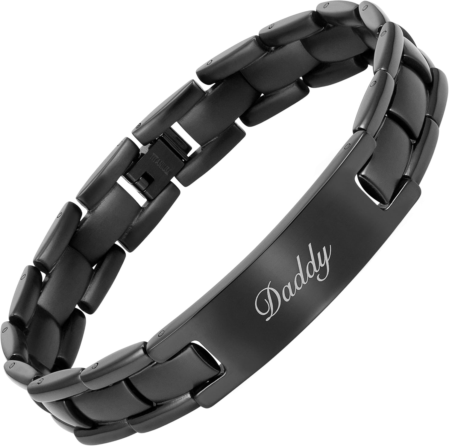 Willis Judd DAD Titanium Bracelet Engraved Love You Daddy Adjusting Tool & Gift Box Included
