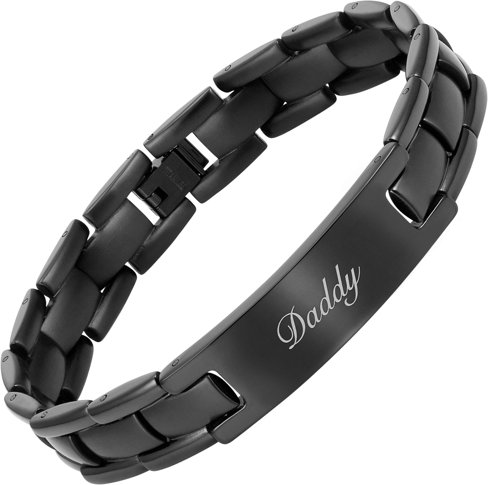 Willis Judd DAD Titanium Bracelet Engraved Love You Daddy Adjusting Tool & Gift Box Included