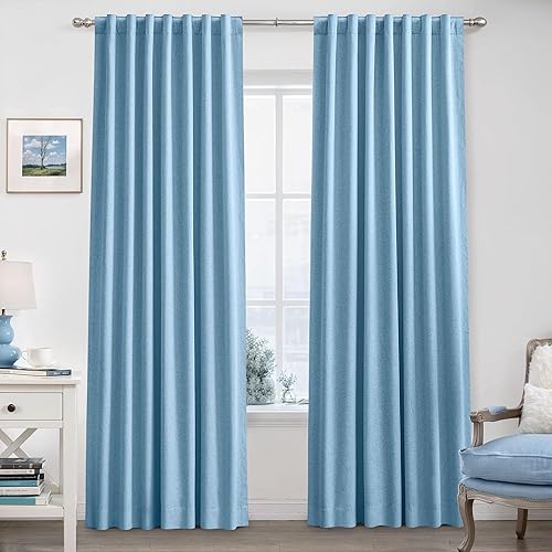 Miniatura 27 de UHITECH - Cortinas de 108 pulgadas de largo para ventana de sala de estar, cortinas opacas para dormitorio, juego de 2 paneles, azul, modernas, de